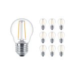 Flerpack 10x Philips Corepro LED Lustre E27 boll Filament Klar 2W 250lm - 827 Extra Varm Vit | Ersättare 25W