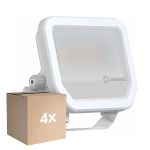 Flerpack 4x Ledvance LED Strålkastare Aluminium Vit 17W 2200lm 100D - 830 Varm Vit | IP66 - Symmetrisk